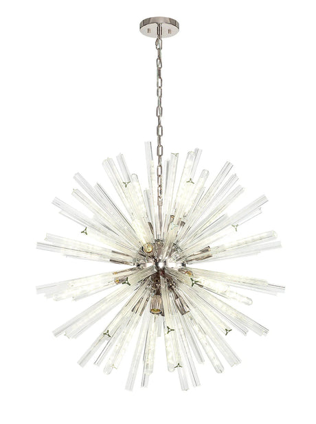 Harris 16 x E27, Round Pendant Polished Nickel/Clear Glass