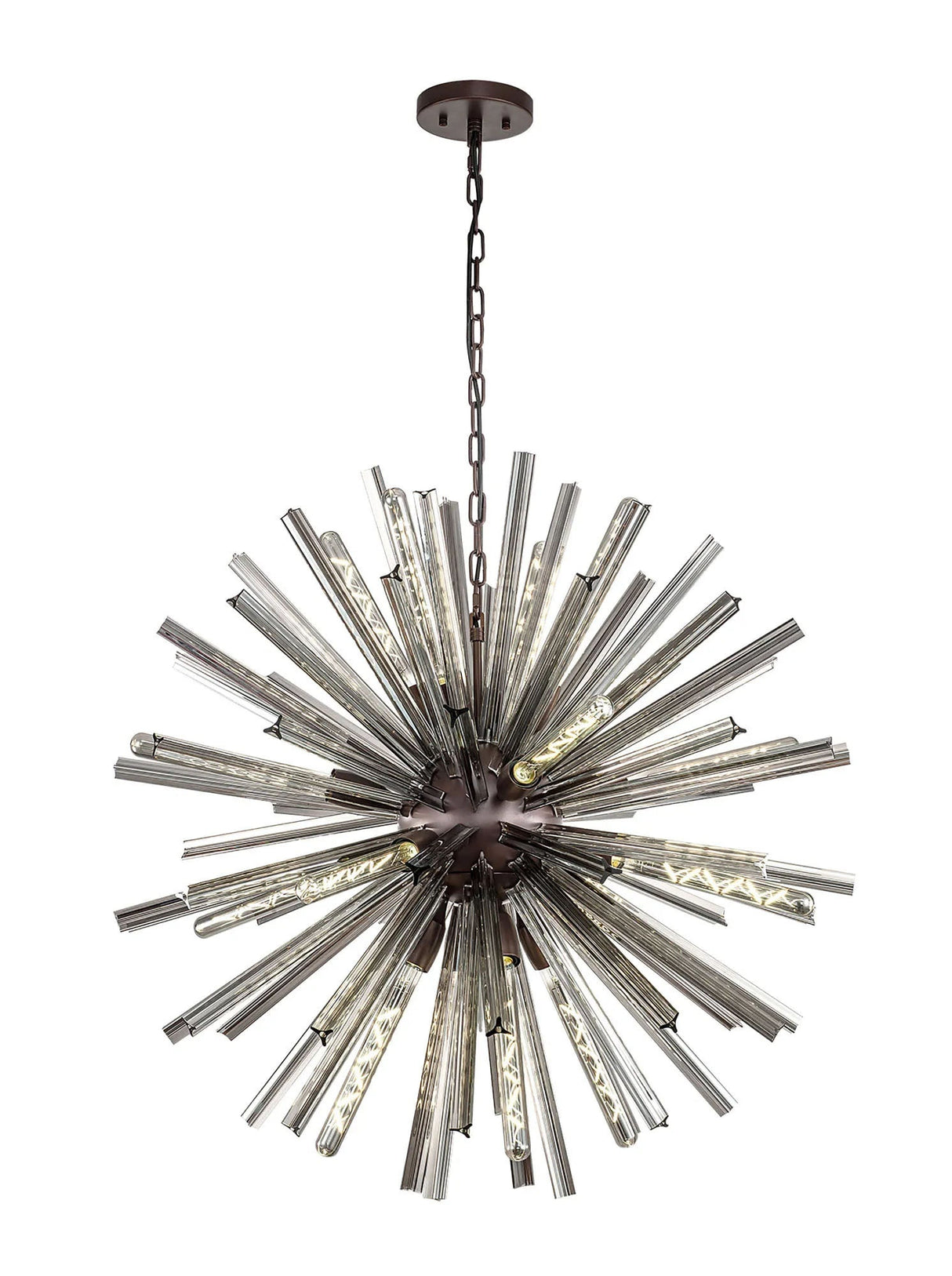 Harris 16 x E27, Round Pendant Brown Oxide/Smoke Glass