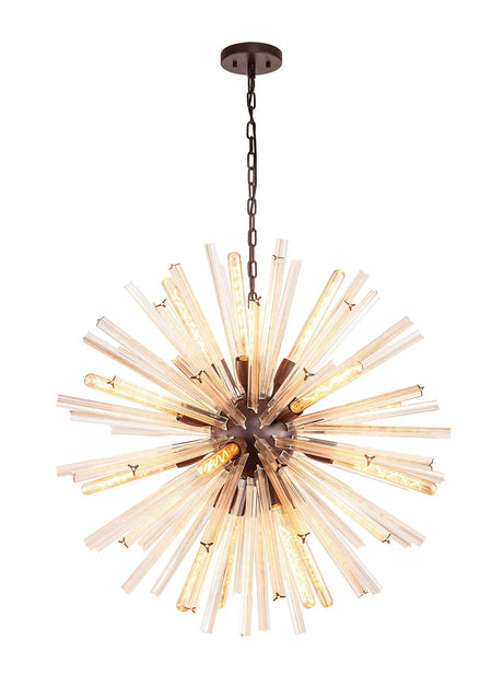 Harris 16 x E27, Round Pendant Brown Oxide/Champagne Gold Glass
