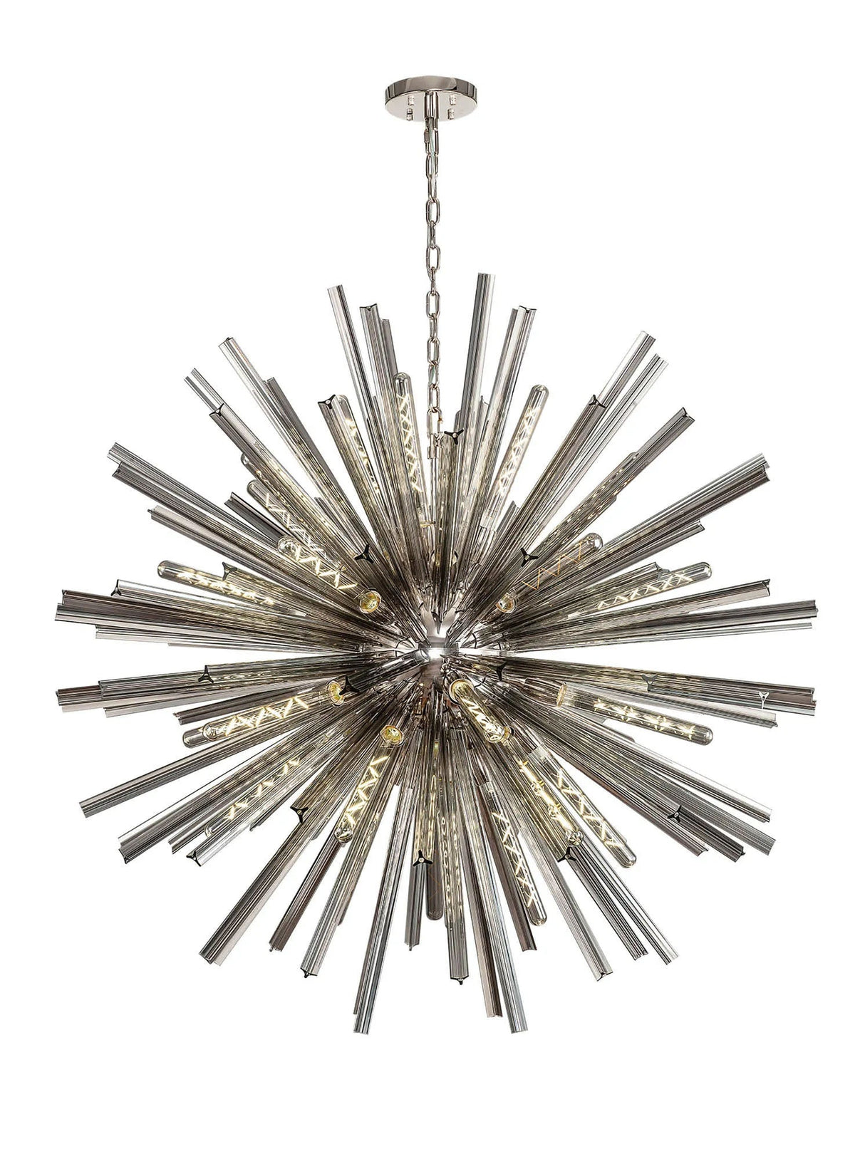 Harris 32 x E27, Round Pendant Polished Nickel/Smoke Glass