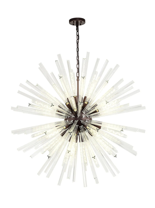 Harris 32 x E27, Round Pendant Brown Oxide/Clear Glass
