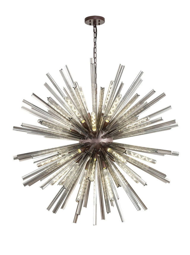 Harris 32 x E27, Round Pendant Brown Oxide/Smoke Glass