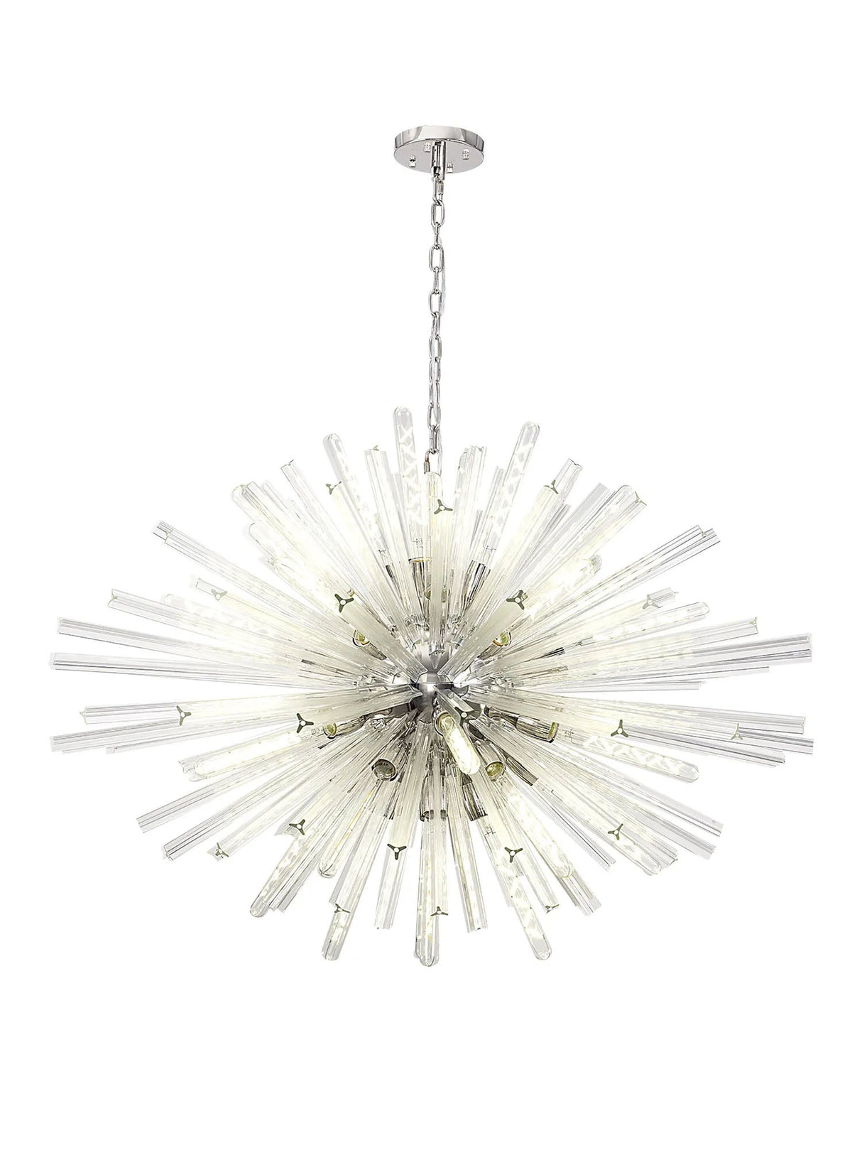 Harris 32 x E27, Oval Pendant Polished Nickel/Clear Glass