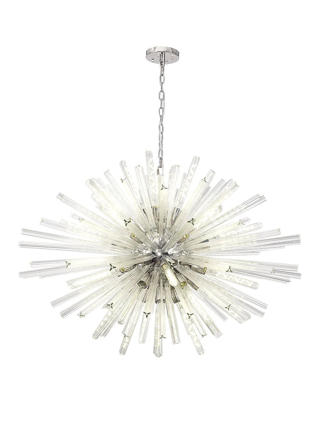 Harris 32 x E27, Oval Pendant Polished Nickel/Clear Glass