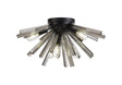 Harris 6 x E14, Semi Flush Matt Black/Smoke Glass