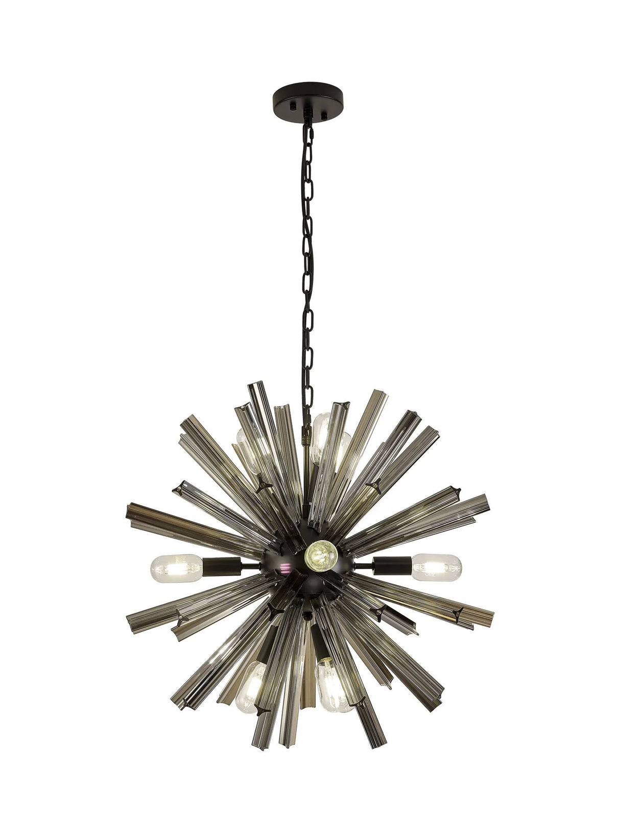 Harris 10 x E14, Round Pendant Matt Black/Smoke Glass