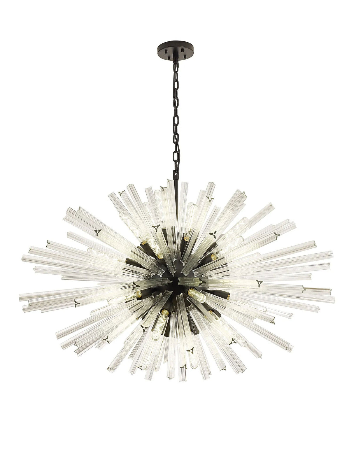 Harris 32 x E27, Oval Pendant Matt Black/Clear Glass