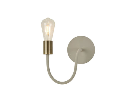 Hawkes Flexible Switched Wall Lamp, 1 x E27 Beige/Antique Brass