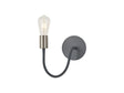 Hawkes Flexible Switched Wall Lamp, 1 x E27 Dark Grey/Satin Nickel