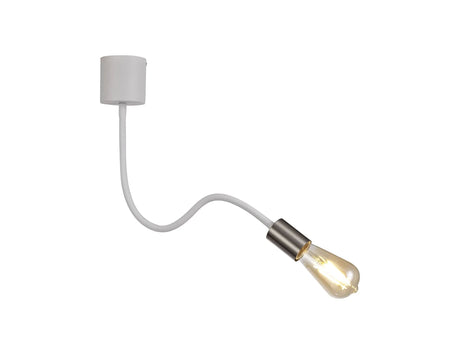 Hawkes Flexible Ceiling 1 x E27 Satin White/Satin Nickel