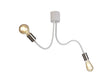 Hawkes Flexible Ceiling 2 x E27 Satin White/Satin Nickel
