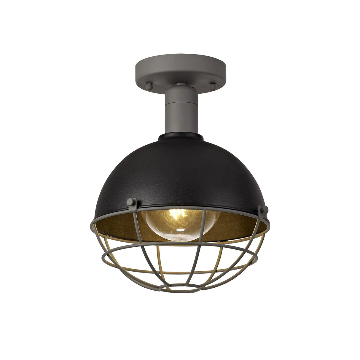 Hegan Ceiling, 1 x E27, IP65, Matt Black/Grey