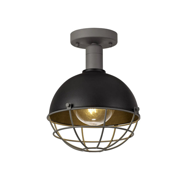 Hegan Ceiling, 1 x E27, IP65, Matt Black/Grey