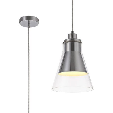 Hindmarch Pendant, 1 x E27, Polished Chrome/Clear Glass