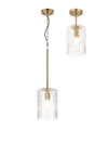 Hitchens Gold Pendant/Semi Flush/Semi Flush 1 x E27 With Cylinder Ribbed Glass (A)