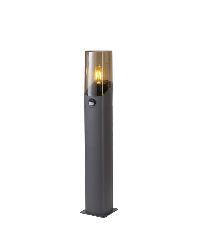 Hjelde 60cm Post Lamp With PIR Sensor 1 x E27, IP44, Grey/Smoke