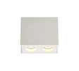 Holloway 2 Light Rectangular Ceiling GU10, White Paintable Gypsum With Matt White Cover