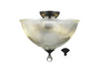 Holloway 2 Light Semi Flush Ceiling E27 With Dome 38cm Glass Shade Matt Black/Clear