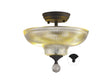 Holloway 2 Light Semi Flush Ceiling E27 With Round 30cm Glass Shade Graphite/Clear