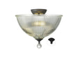 Holloway 2 Light Semi Flush Ceiling E27 With Dome 38cm Glass Shade Graphite/Clear