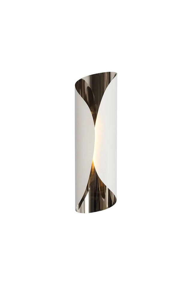 Holton Wall Lamp, 7W LED, 3000K, Sand White/Polished Chrome