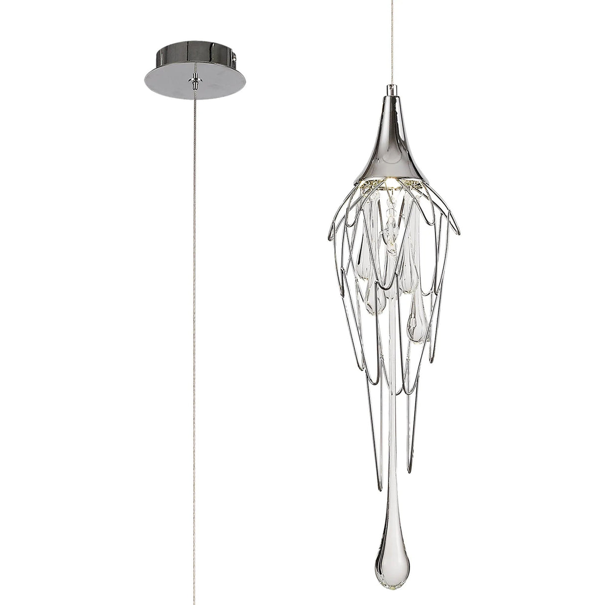 Hughes Pendant, 1 x GU10, Polished Chrome