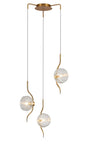 Hunt Round 3 Light Spider Pendant With 160mm Glass, Brass/Clear