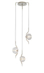 Hunt Round 3 Light Spider Pendant With 160mm Glass, Polished Nickel/Clear