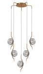 Hunt Round 5 Light Spider Pendant With 160mm Glass, Brass/Smoke