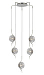 Hunt Round 5 Light Spider Pendant With 160mm Glass, Polished Nickel/Smoke