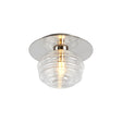Hunt Round 1 Light Flush/Wall Light With 160mm Glass, Polished Nickel/Clear