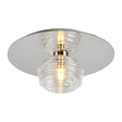 Hunt Round 1 Light Flush/Wall Light With 180mm Glass, Polished Nickel/Clear