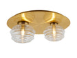 Hunt Round 2 Light Flush With 160mm & 180mm Glass, Brass/Clear