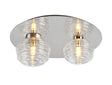 Hunt Round 2 Light Flush With 160mm & 180mm Glass, Polished Nickel/Clear