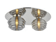 Hunt Round 2 Light Flush With 160mm & 180mm Glass, Polished Nickel/Smoke
