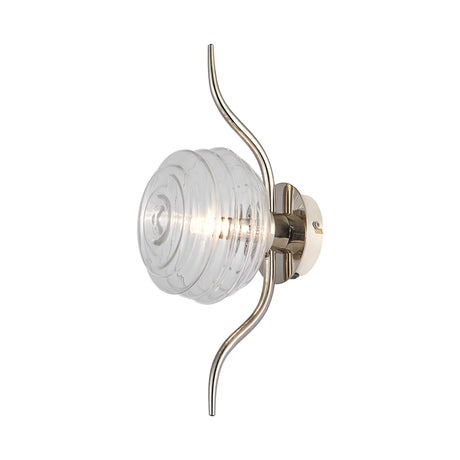 Hunt 1 Light Wall/Flush Light With 160mm Glass, Polished Nickel/Clear