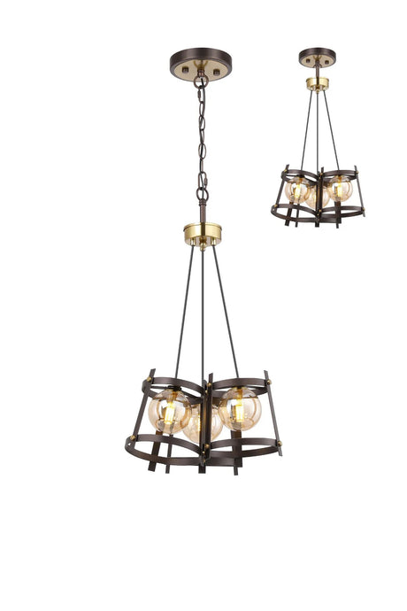 Hurst Pendant 3 Drop, 3 x G9, Brown Oxide/Bronze/Cognac Glass