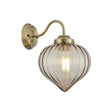 Hyme Wall Light With Flower Bud Shade 1 x E27, Antique Brass/Cognac