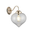Hyme Wall Light With Flower Bud Shade 1 x E27, French Gold/Clear