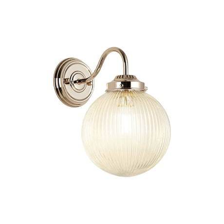 Hyme Wall Light With 20cm Acorn Ribbed Glass, 1 x E27, French Gold/Clear