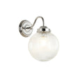 Hyme Wall Light With 20cm Acorn Ribbed Glass, 1 x E27, Polished Nickel/Clear