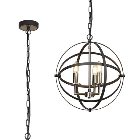 Irwin Adjustable Rings Pendant, 3 x E14, Anthracite/Satin Nickel