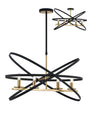 Irwin Adjustable Rings Pendant/Semi Ceiling, 4 x E14, Black/Gold