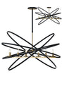 Irwin Adjustable Rings Pendant/Semi Ceiling Oval, 6 x E14, Black/Gold