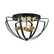 Irwin Flush Ceiling, 3 x E14, Black/Gold