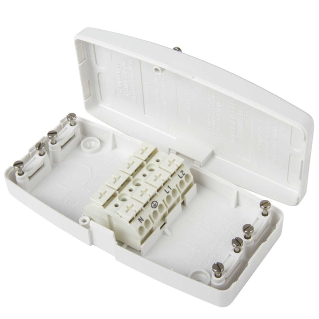 Hager Ashley - J804 - 20A 4 Terminal Maintenance Free Junction Box White