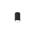 Khazri Ribbed Line Ceiling  With Shallow Acrylic Shade,  1 x GU10, IP54, Black/Clear/Frosted