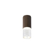 Khazri Ribbed Line Ceiling  With Bubble Acrylic Shade,  1 x GU10, IP54, Dark Brown/Clear