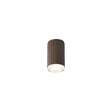Khazri Ribbed Line Ceiling  With Shallow Acrylic Shade,  1 x GU10, IP54, Dark Brown/Clear/Frosted