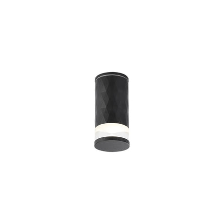 Khazri Diamond Pattern Ceiling  With X Pattern Acrylic Shade,  1 x GU10, IP54, Black/Clear/Frosted
